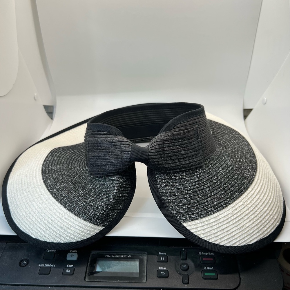 Women's San Diego Hat Company Roll Up Visor with Bow Closure UBV038 Black OS - Picture 9 of 10